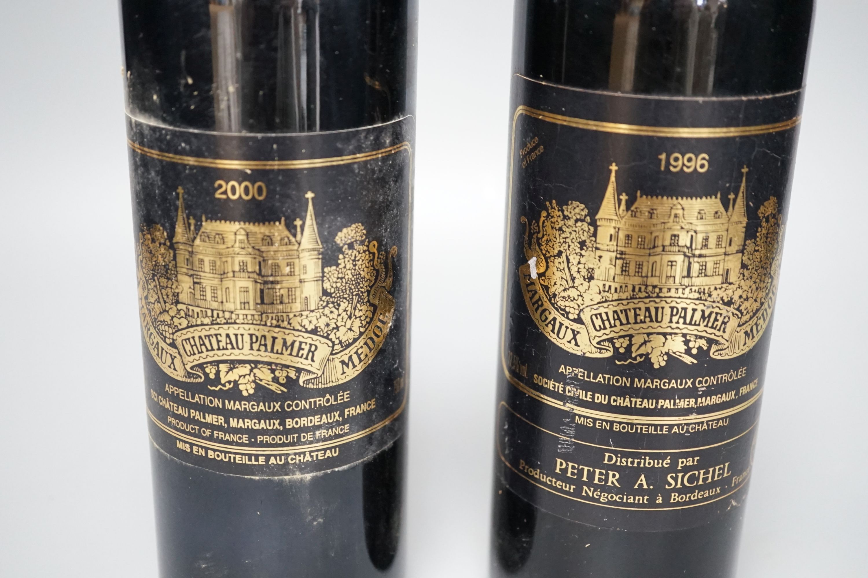 Chateau Palmer Margaux Medoc - 2 bottles, 1996 and 2000